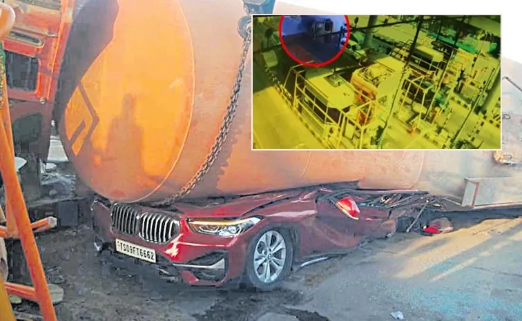 NTR District: Keesara Toll Plaza BMW Car Accident CCTV Footage