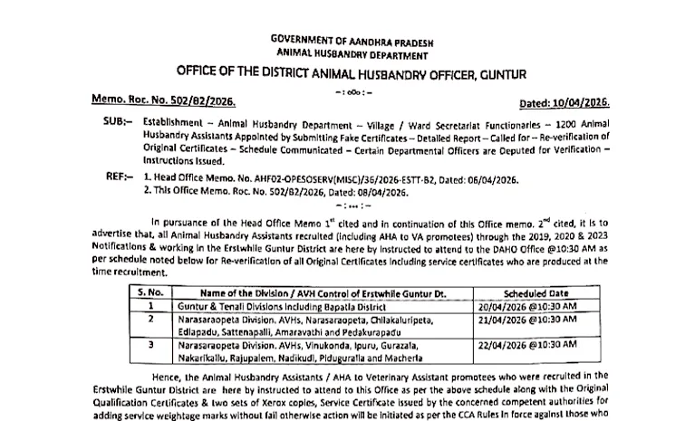 ఇప్పుడిక పశుసంవర్ధక సహాయకుల వంతు