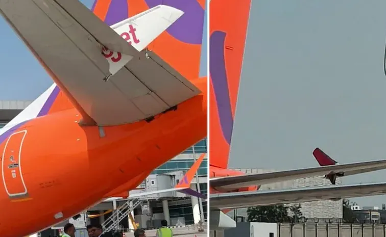 Delhi Airport Akasa SpiceJet Aircraft Involved In Minor Collision