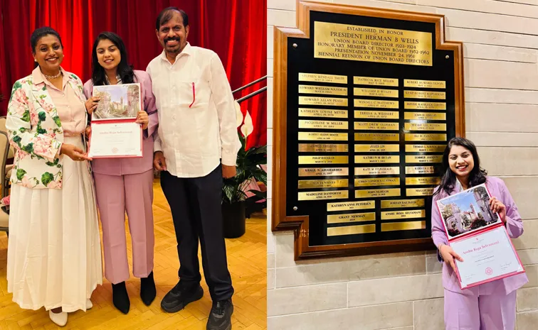RK Roja Daughter Anshu Elected Herman B Wells Award From indian University