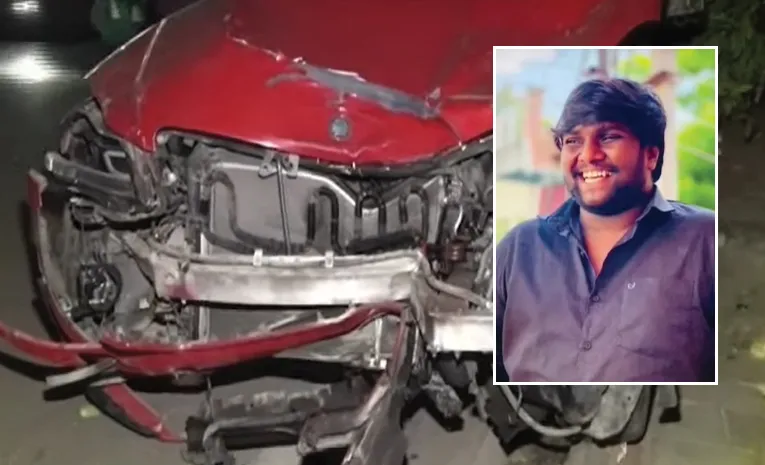 Benz Car Hits Man on Cable Bridge In Hyderabad 