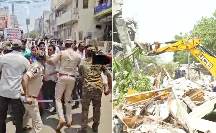 Demolition Of Poor People Houses In Motilal Nagar, Guntur
