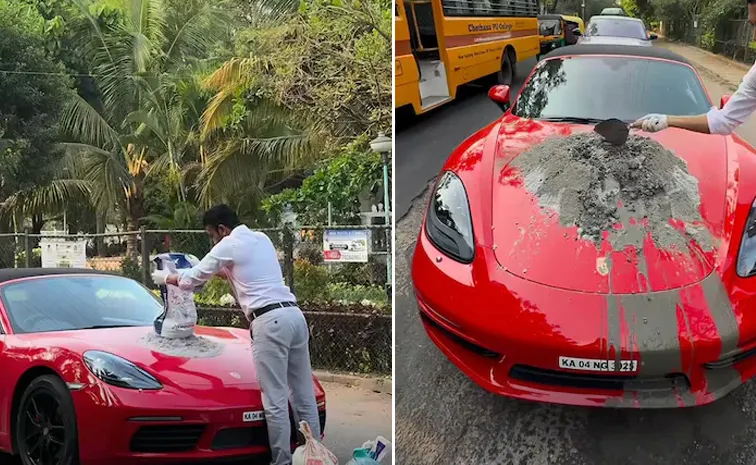 Bengaluru Entrepreneur Turns Porsche Bonnet Into Cement Mixer1