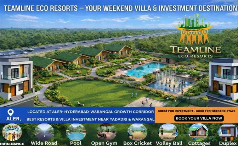 Teamline Eco Resorts Villas Near Yadadri Luxury Investment Starting at Rs 10 Lakhs and Guarantee Rent