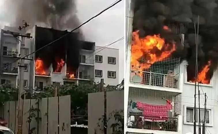 భారీ అగ్ని ప్రమాదం: పైనుంచి దూకేసిన 50మంది యువతులు