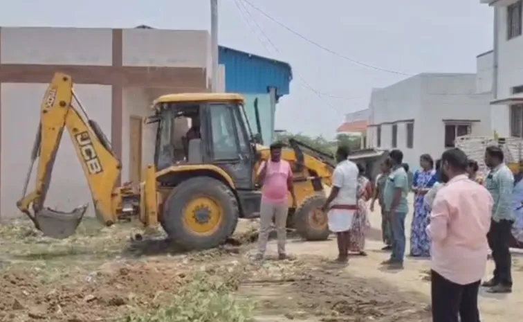 TDP Leaders Attempt to Encroach Ashram Land in S Rayavaram Anakapalle