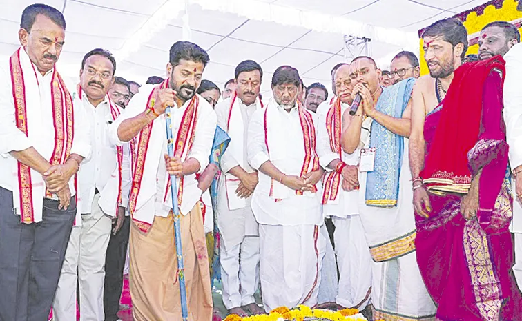 CM Revanth Lays Foundation Stone for Rs 225 Cr Basara Temple Development