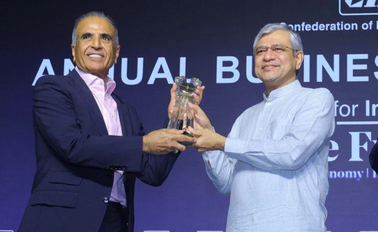 Sunil mittal conferred with CII presidents award for lifetime achievement