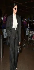 Tara Sutaria spotted Rs 65,000 striped suit paired with a Rs 4 lakh Dior bag