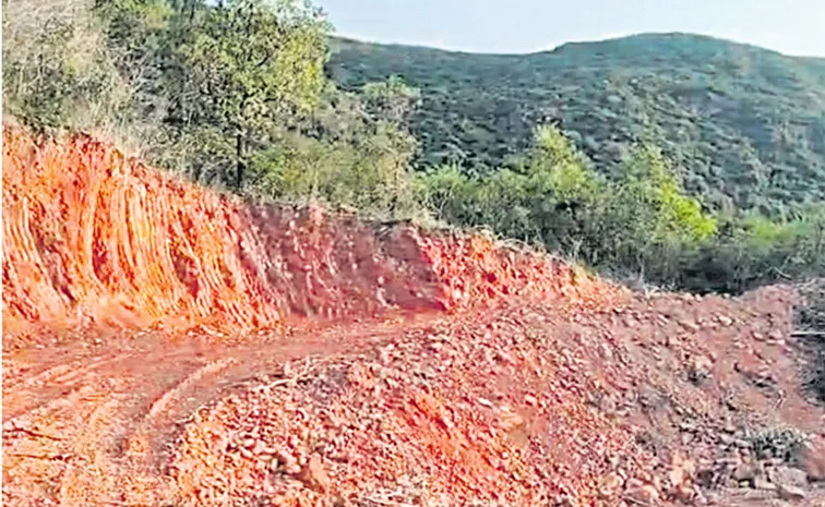 Uncontrolled excavations on Simhachalam Hill in the name of data center