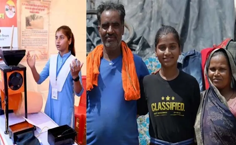 UP Pooja developed a low cost dust-free thresher d