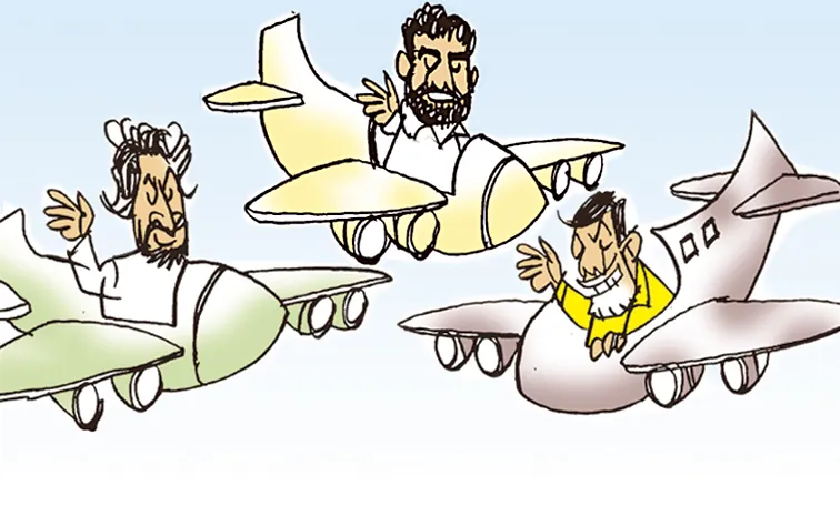 Use of Special Flights by Chandrababu and Pawan and Lokesh