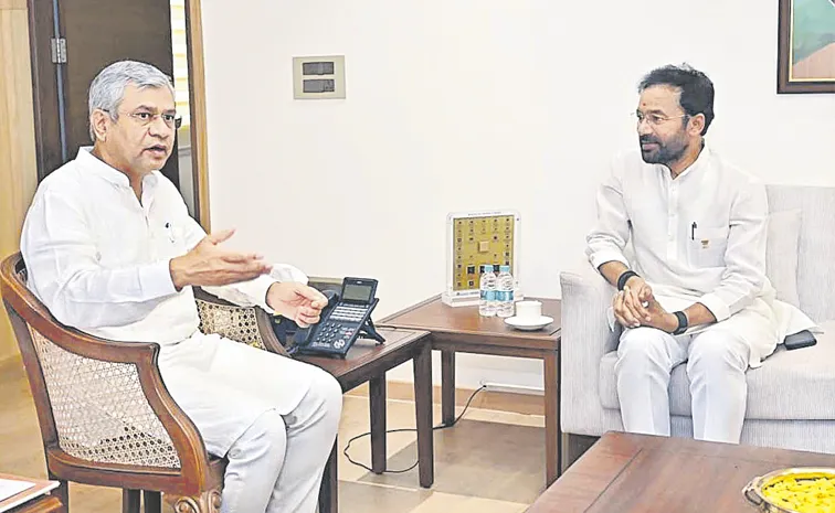 Union Minister Kishan Reddy Meets Railway Minister Ashwini Vaishnaw