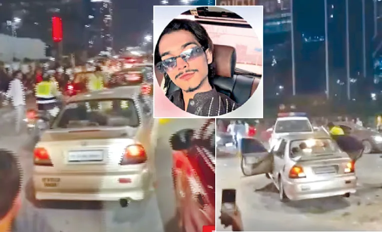 Youth Arrested After Car Rams Police During Illegal Street Racing Rayadurgam
