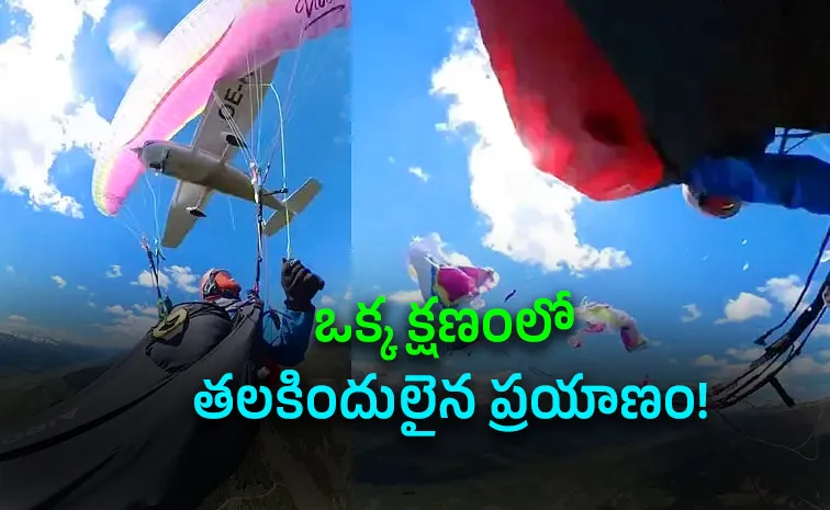 Austrian Alps Plane Hits Paraglider Mid Air video Viral