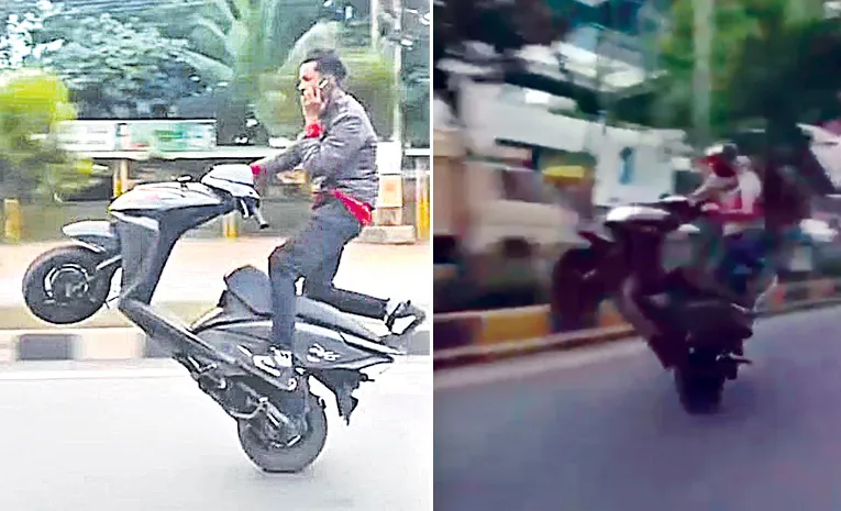 Police Take Youth into Custody for Performing Dangerous Stunts on Bike