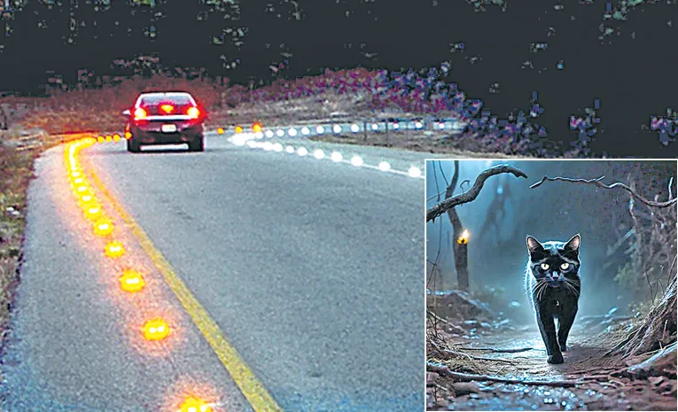 A cat eye road reflector