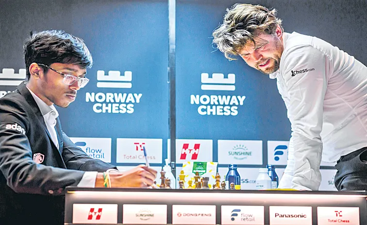 Praggnanandhaa shocks Carlsen again in Norway Chess Tournament