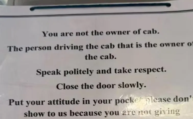 Cab Driver Listing Rules For Passengers Sparks Debate