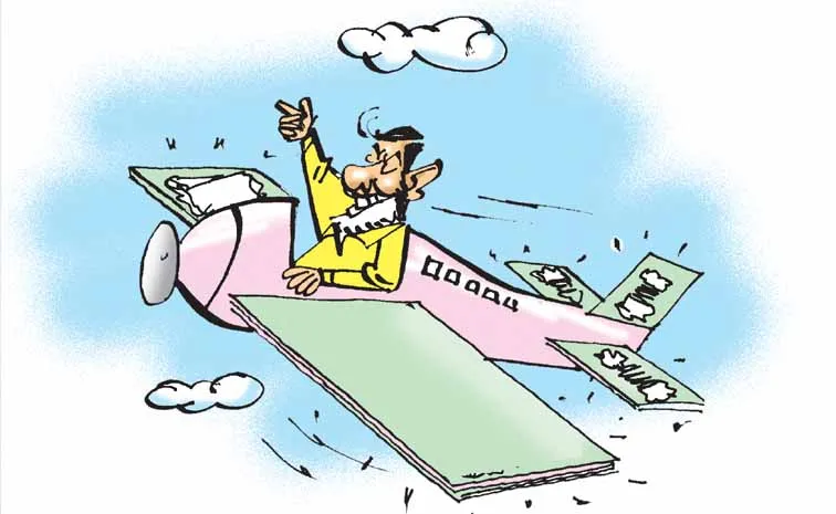 ఖజానాపై బాబు ప్రత్యేక విమానాల భారం 