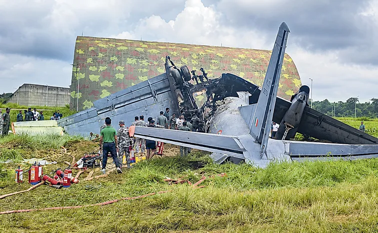 Five Indian air force staff killed as transport plane crashes in Assam