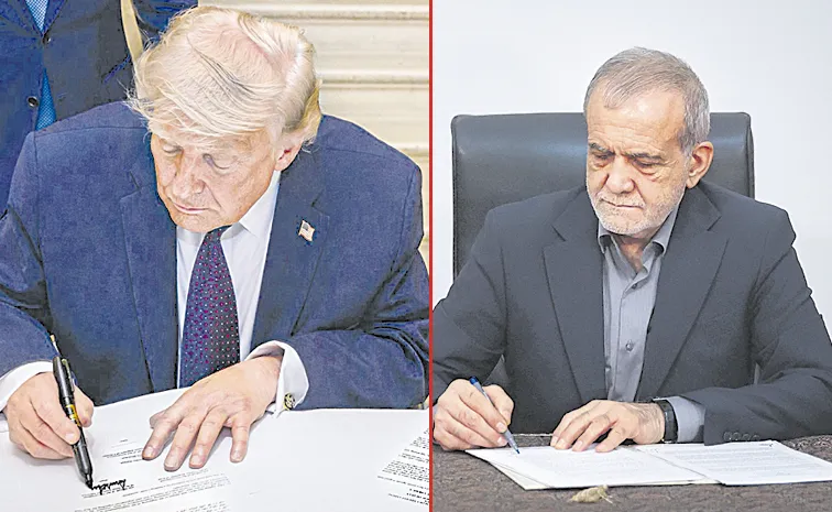 Trump and Iran President Pezeshkian sign deal to end Middle East war9