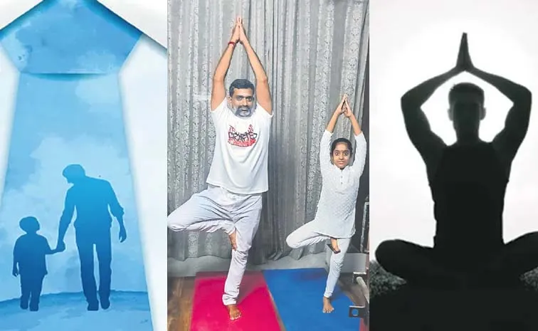 A Story Marking Both Father's Day And Yoga Day