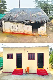 Villagers built a new house to replace the old house