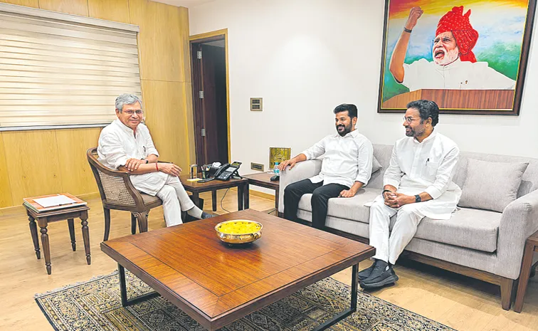 CM Revanth Reddy and Kishan Reddy meet Ashwini Vaishnav