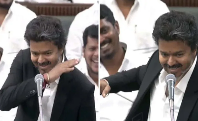 అసెంబ్లీలో అల్లు అర్జున్ స్టైల్‌లో సీఎం విజయ్‌ కౌంటర్.. సైగల వీడియో వైరల్‌