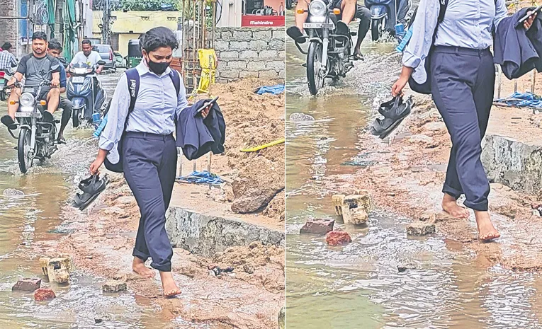 Indira Nagar Colony in Hyderabad’s IT Corridor Submerged by Sewage Overflow