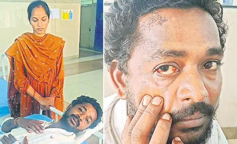 గర్భిణి కళ్లెదుటే భర్తపై ‘లాఠీ’న్యం  