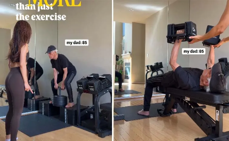Woman shares her 85 year old dads incredible progress at the gym