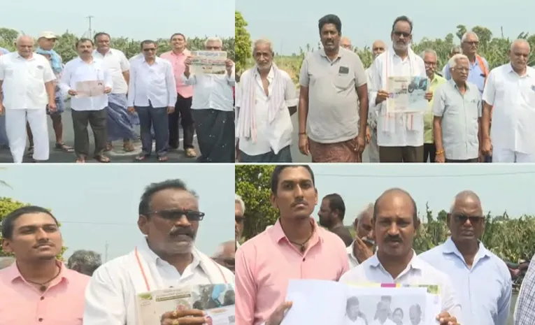 Farmers Protest On Seed Axis Road Tadepalle