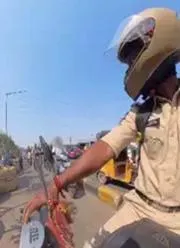 Cop Teaches Lesson To Commuters Driving On Footpath Goes Viral