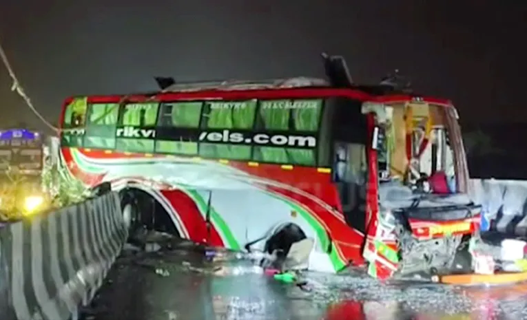 bus accident at khammam district