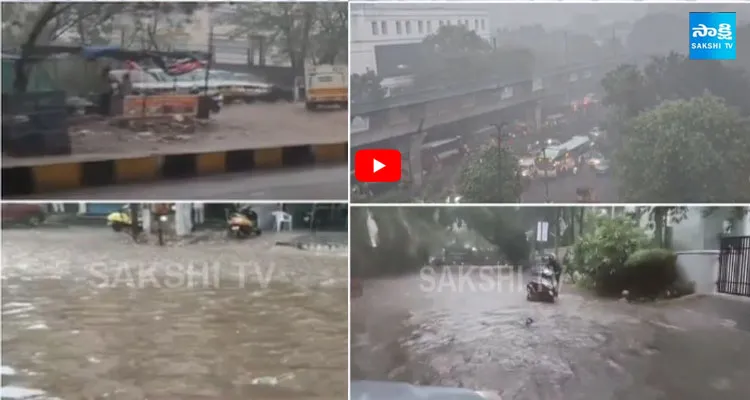 దంచికొడుతున్న వర్షం.. చెరువులైన రోడ్లు