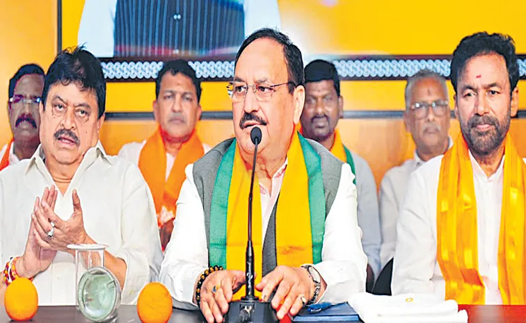 Union Minister JP Nadda with state party leaders