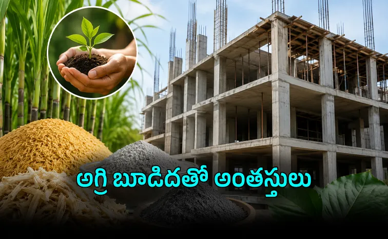 Green Construction India Rice husk Sugarcane ash Homes Cement alternative