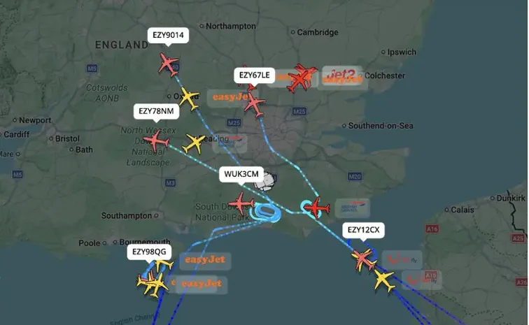 Emergency at London Gatwick Nine flights declare squawk 7700