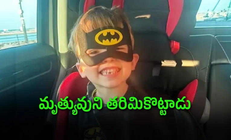 5 year old boy dressed as superhero saves a drowning man
