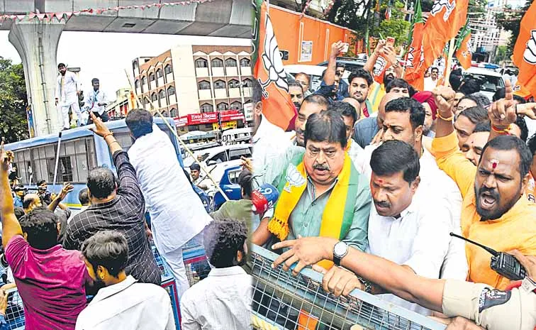 BJP and Congress state office areas have become battlegrounds
