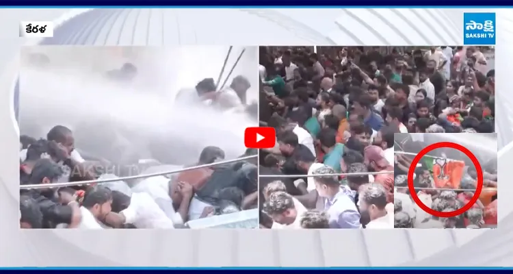 బీజేపీ జెండాలతో ధర్మేంద్ర రాజీనామా డిమాండ్