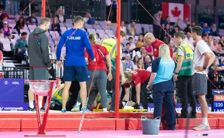 England Gymnast Scary Fall In Commonwealth Games, Rushed Hospital