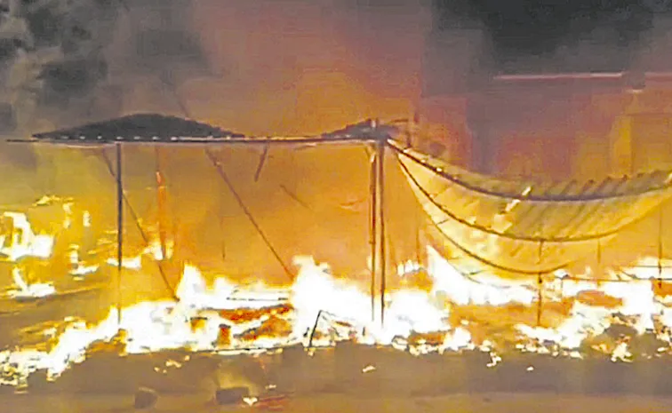 Fire accident at Cheruvugattu
