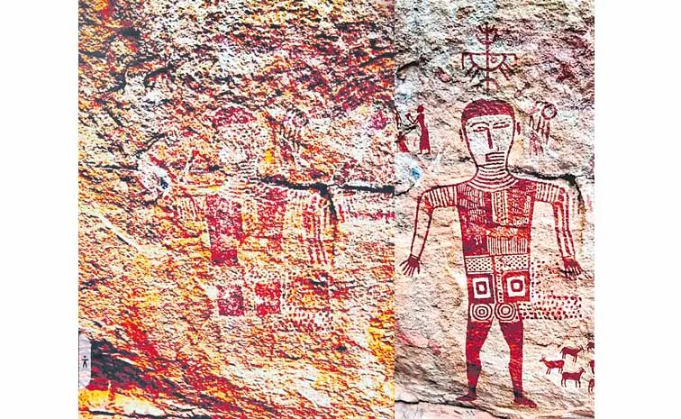 Rare rock paintings discovered in Mulugu district