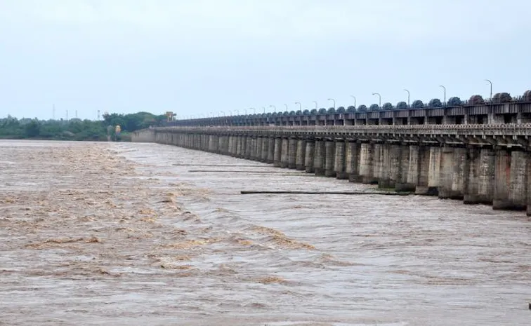 Heavy Floods in Godavari River at Dowleswaram Barrage