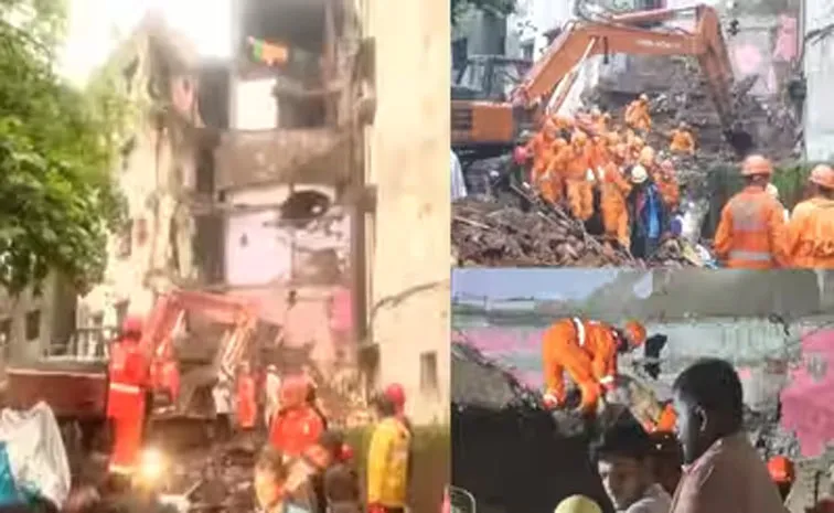 4 storey building partially collapses near Mumbai