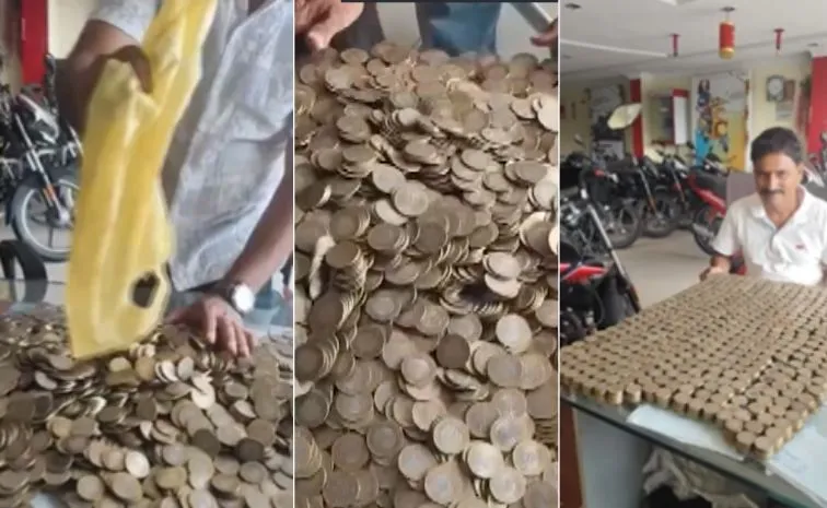 A man from Telangana purchasing bike paying Rs 10 coins