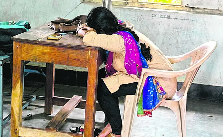 Principal sleeping in the classroom